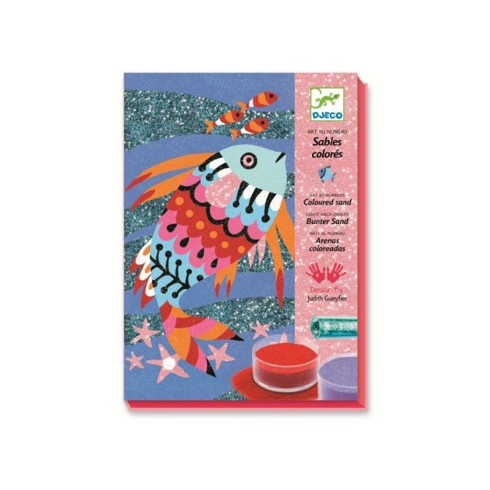 Planse de decorat cu nisip colorat,  Pesti stralucitori,  multicolor