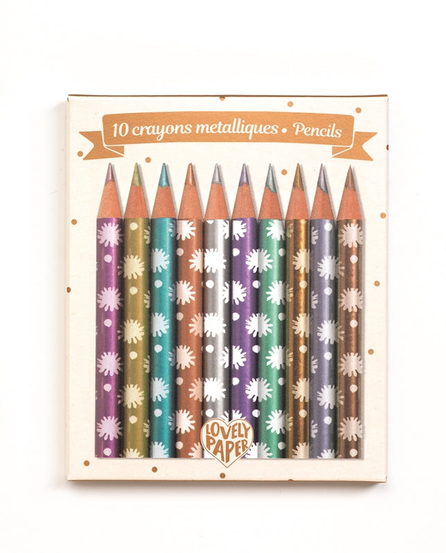 Set 10 creioane colorate metalice Chichi