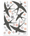 Sticker A3 (29,7x42cm) - FLOWER&SWALLOW