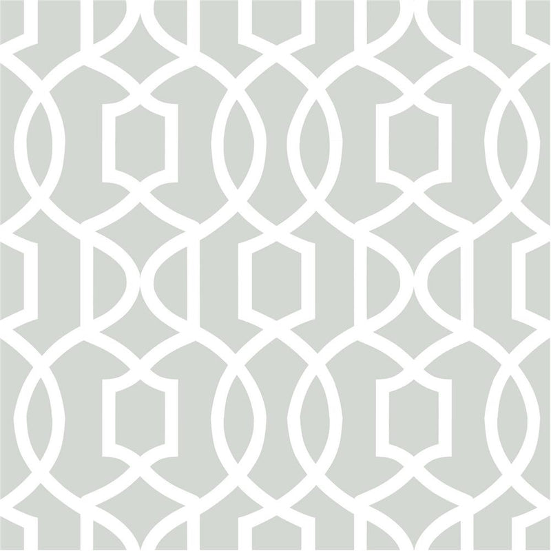 Tapet din vinil cu model geometric Grey Grand Trellis